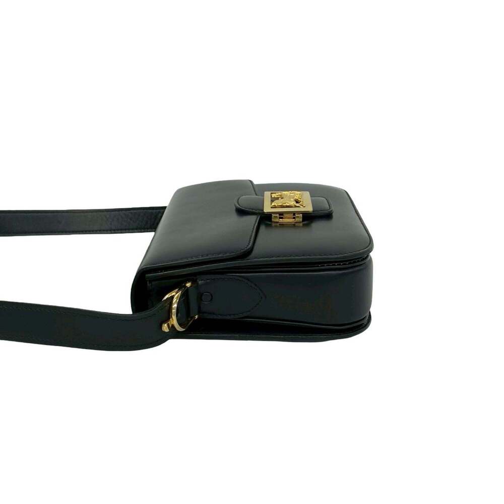 CELINE Vintage Logo Carriage Hardware Calf Leather Genuine Shoulder Bag Pouch... - Picture 5 of 10